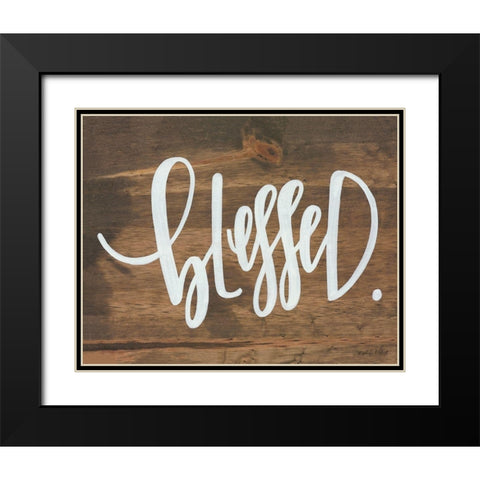 Blessed Black Modern Wood Framed Art Print with Double Matting by Imperfect Dust