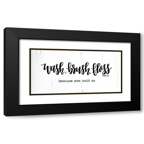 Wash Brush Floss     Black Modern Wood Framed Art Print with Double Matting by Imperfect Dust