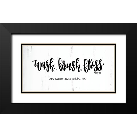 Wash Brush Floss     Black Modern Wood Framed Art Print with Double Matting by Imperfect Dust