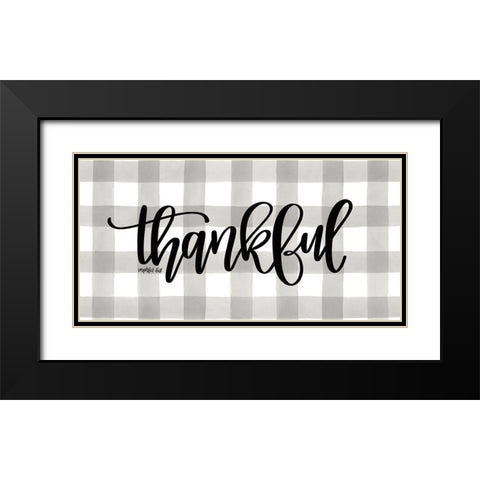 Thankful Black Modern Wood Framed Art Print with Double Matting by Imperfect Dust