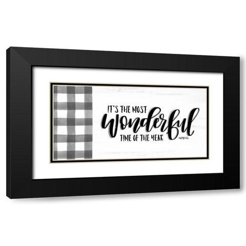 Its the Most Wonderful Time Black Modern Wood Framed Art Print with Double Matting by Imperfect Dust