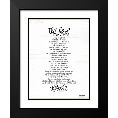 Psalm 23 Black Modern Wood Framed Art Print with Double Matting by Imperfect Dust