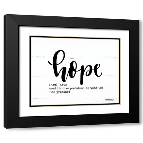 Hope Black Modern Wood Framed Art Print with Double Matting by Imperfect Dust