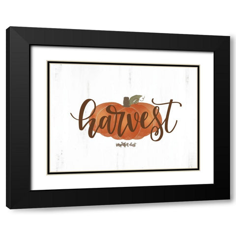 Harvest Pumpkin Black Modern Wood Framed Art Print with Double Matting by Imperfect Dust