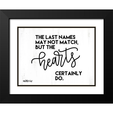 Last Names Black Modern Wood Framed Art Print with Double Matting by Imperfect Dust