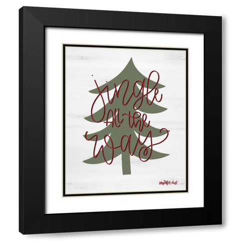 Jingle All the Way Black Modern Wood Framed Art Print with Double Matting by Imperfect Dust