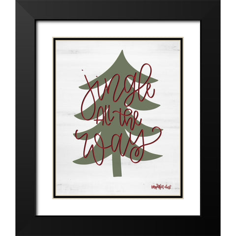 Jingle All the Way Black Modern Wood Framed Art Print with Double Matting by Imperfect Dust