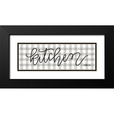 Buffalo Plaid Kitchen Black Modern Wood Framed Art Print with Double Matting by Imperfect Dust