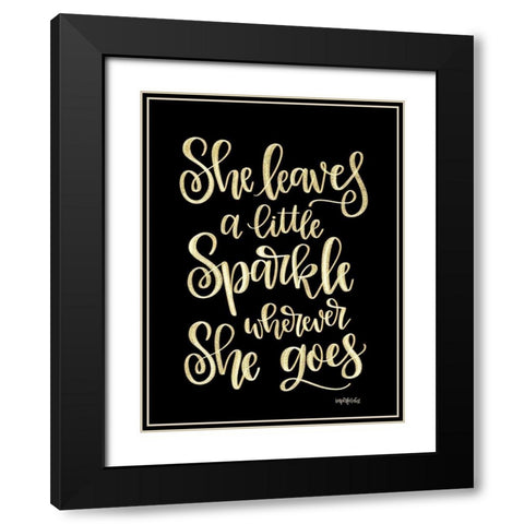 She Leaves a Little Sparkle II Black Modern Wood Framed Art Print with Double Matting by Imperfect Dust