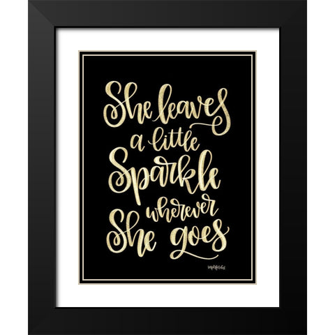 She Leaves a Little Sparkle II Black Modern Wood Framed Art Print with Double Matting by Imperfect Dust