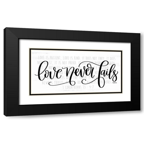 Love Never Fails    Black Modern Wood Framed Art Print with Double Matting by Imperfect Dust