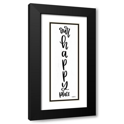 Our Happy Place Black Modern Wood Framed Art Print with Double Matting by Imperfect Dust