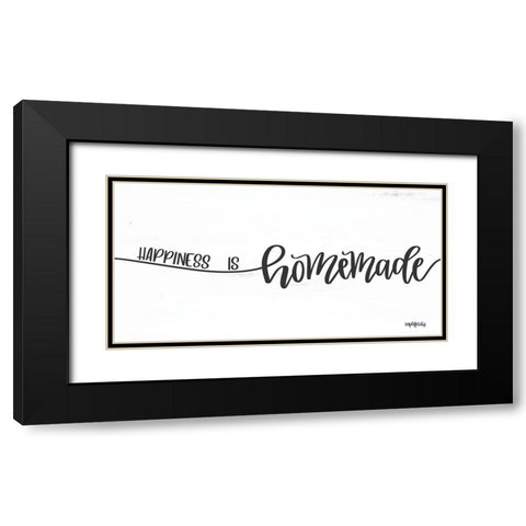 Happiness is Homemade Black Modern Wood Framed Art Print with Double Matting by Imperfect Dust