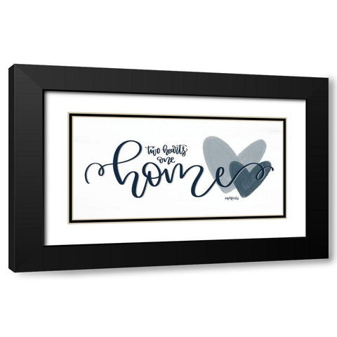 Two Hearts One Home Black Modern Wood Framed Art Print with Double Matting by Imperfect Dust