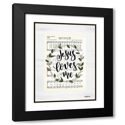 Jesus Loves Me Hymn Black Modern Wood Framed Art Print with Double Matting by Imperfect Dust