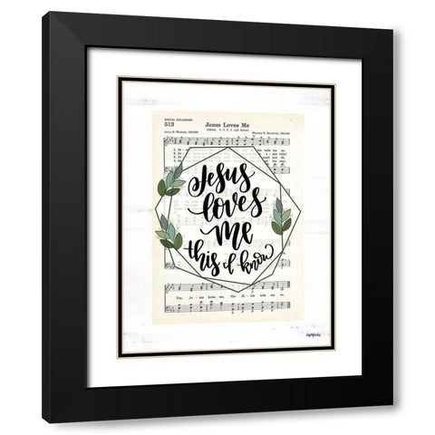 Jesus Loves Me Black Modern Wood Framed Art Print with Double Matting by Imperfect Dust