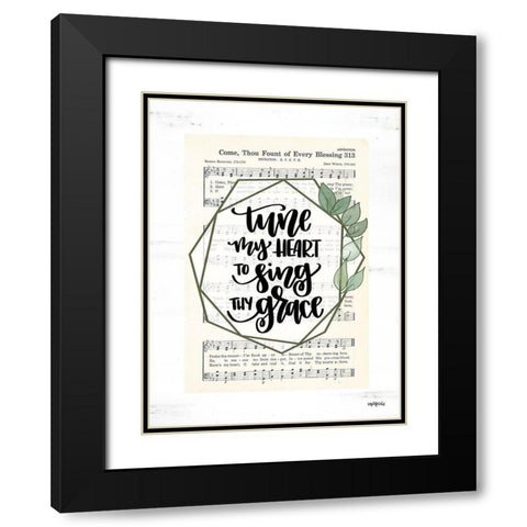 Tune My Heart II Black Modern Wood Framed Art Print with Double Matting by Imperfect Dust