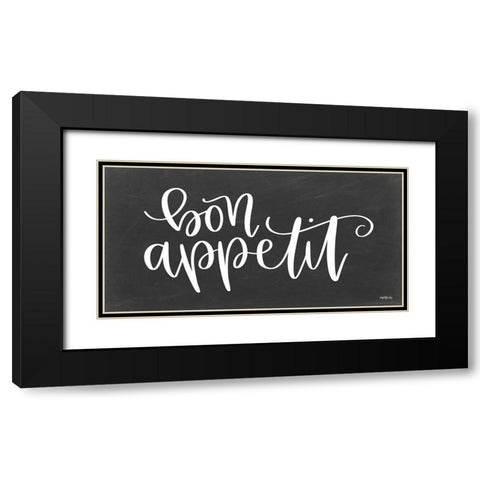 Bon Appetit Black Modern Wood Framed Art Print with Double Matting by Imperfect Dust