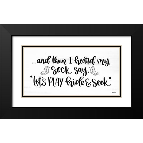 Sock Seek I Black Modern Wood Framed Art Print with Double Matting by Imperfect Dust