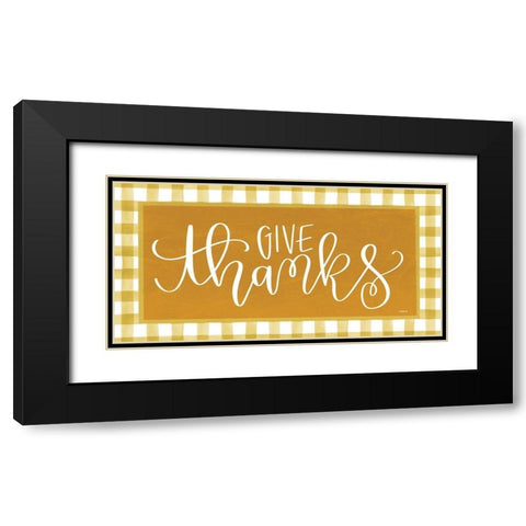 Give Thanks    Black Modern Wood Framed Art Print with Double Matting by Imperfect Dust