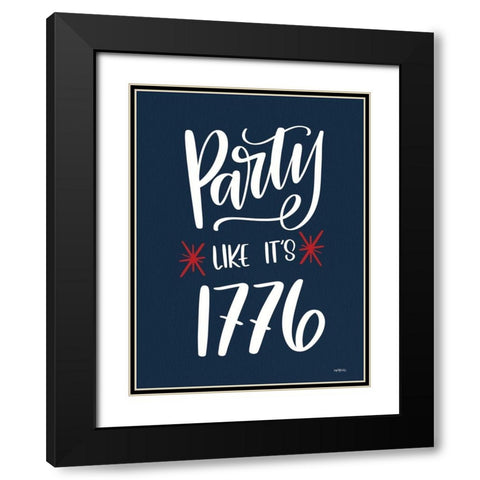 Party Like Its 1776 Black Modern Wood Framed Art Print with Double Matting by Imperfect Dust