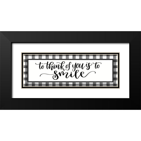 To Think of You is to Smile Black Modern Wood Framed Art Print with Double Matting by Imperfect Dust
