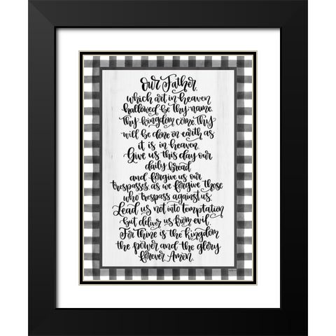 The Lords Prayer Black Modern Wood Framed Art Print with Double Matting by Imperfect Dust