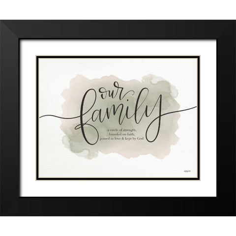 Our Family Black Modern Wood Framed Art Print with Double Matting by Imperfect Dust