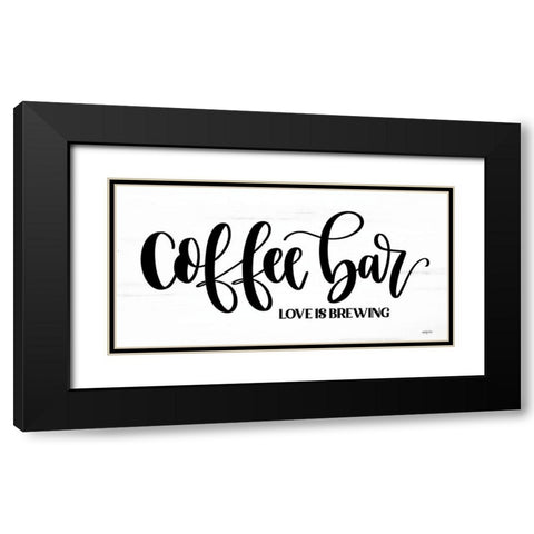 Coffee Bar Black Modern Wood Framed Art Print with Double Matting by Imperfect Dust