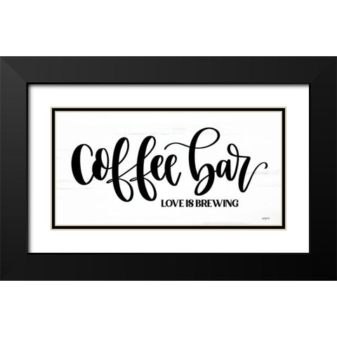 Coffee Bar Black Modern Wood Framed Art Print with Double Matting by Imperfect Dust