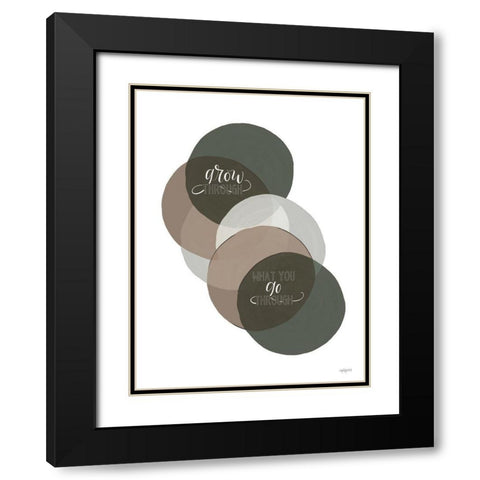 Grow Through What You Go Through     Black Modern Wood Framed Art Print with Double Matting by Imperfect Dust