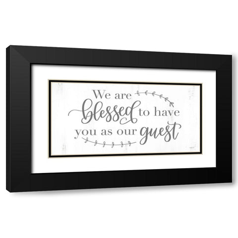 Blessed Guest Black Modern Wood Framed Art Print with Double Matting by Imperfect Dust