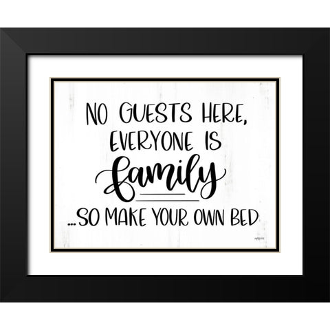 Everyone is Family Black Modern Wood Framed Art Print with Double Matting by Imperfect Dust
