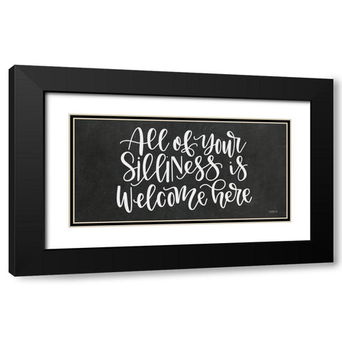 Silliness Welcome Here Black Modern Wood Framed Art Print with Double Matting by Imperfect Dust