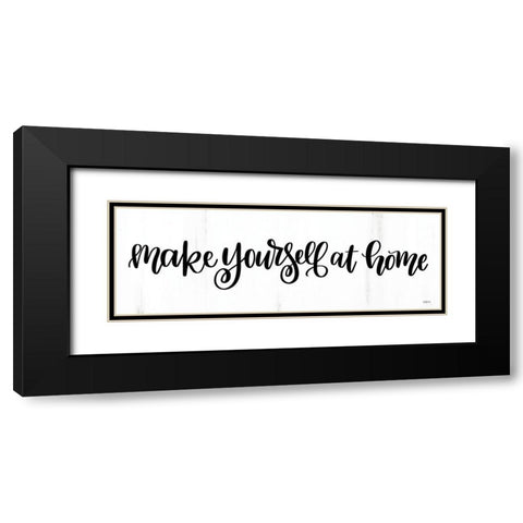 Make Yourself at Home Black Modern Wood Framed Art Print with Double Matting by Imperfect Dust