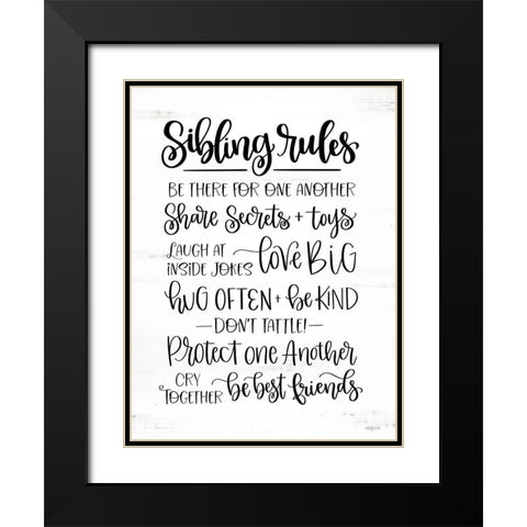 Sibling Rules Black Modern Wood Framed Art Print with Double Matting by Imperfect Dust