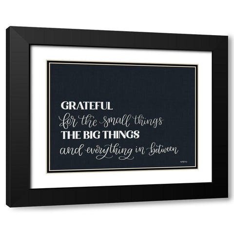 Grateful for Everything Black Modern Wood Framed Art Print with Double Matting by Imperfect Dust