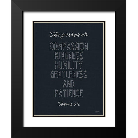 Clothe Yourselves Black Modern Wood Framed Art Print with Double Matting by Imperfect Dust