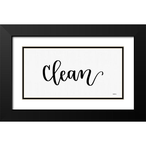 Clean Sign Black Modern Wood Framed Art Print with Double Matting by Imperfect Dust