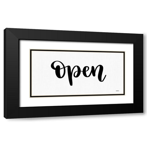 Open Sign Black Modern Wood Framed Art Print with Double Matting by Imperfect Dust