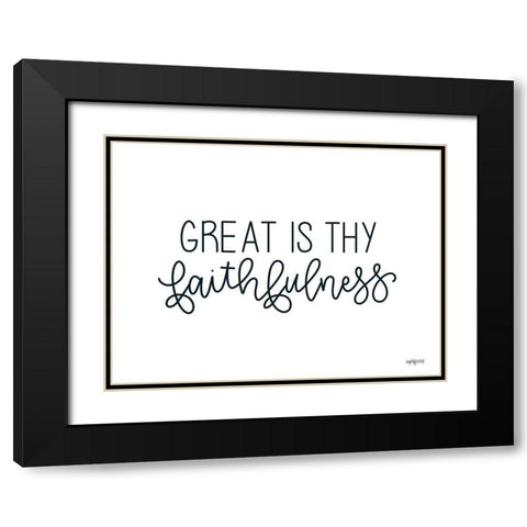 Great is Thy Faithfulness Black Modern Wood Framed Art Print with Double Matting by Imperfect Dust