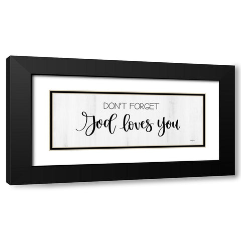 God Loves You Black Modern Wood Framed Art Print with Double Matting by Imperfect Dust