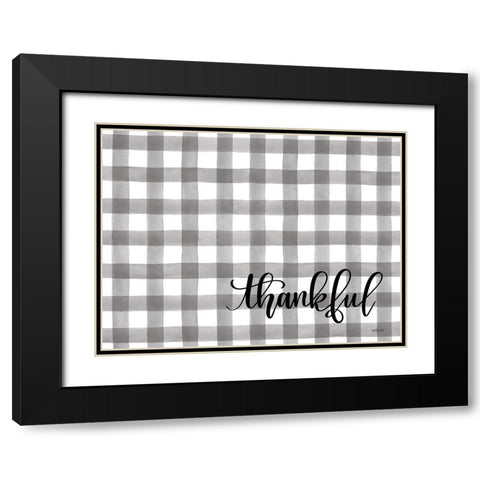 Thankful Black Modern Wood Framed Art Print with Double Matting by Imperfect Dust