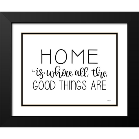 Where the Good Things Are Black Modern Wood Framed Art Print with Double Matting by Imperfect Dust