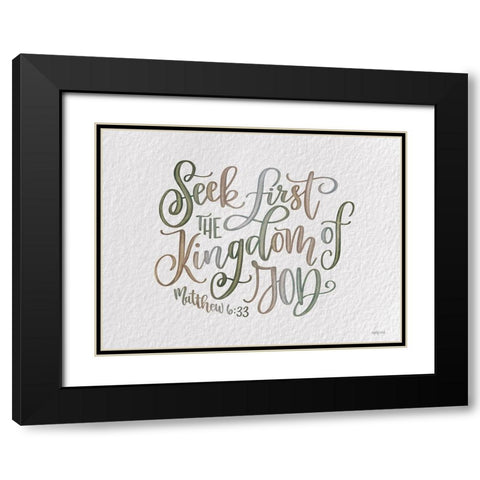 Seek First the Kingdom Black Modern Wood Framed Art Print with Double Matting by Imperfect Dust