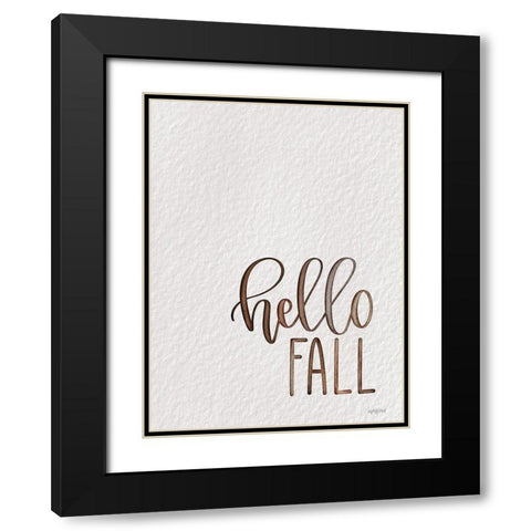 Hello Fall Black Modern Wood Framed Art Print with Double Matting by Imperfect Dust