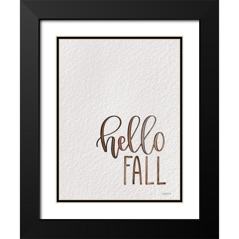 Hello Fall Black Modern Wood Framed Art Print with Double Matting by Imperfect Dust