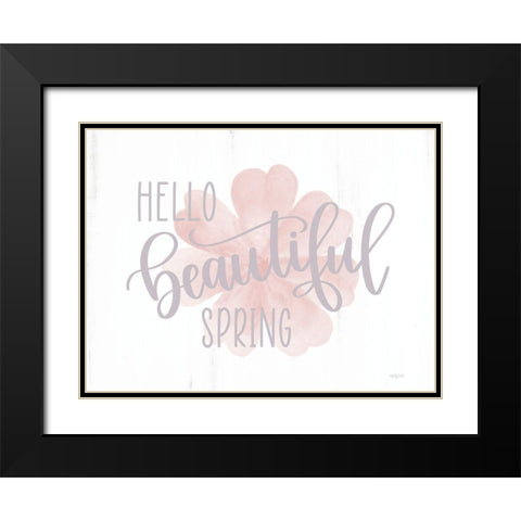 Hello Beautiful Spring (flower) Black Modern Wood Framed Art Print with Double Matting by Imperfect Dust