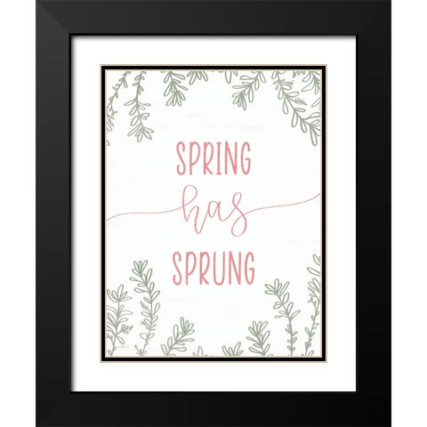 Spring has Sprung Black Modern Wood Framed Art Print with Double Matting by Imperfect Dust