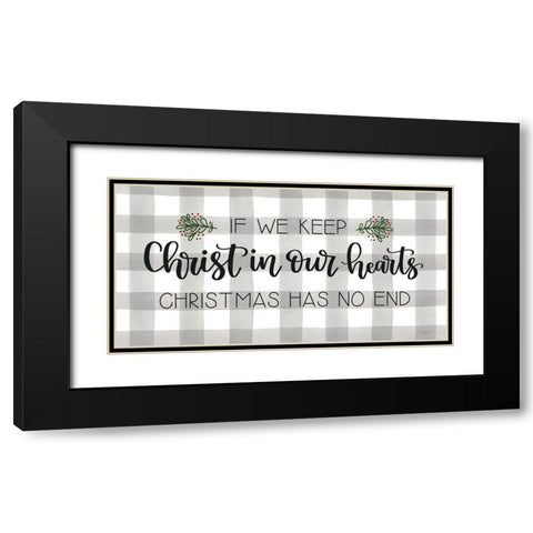 Christmas Has No End Black Modern Wood Framed Art Print with Double Matting by Imperfect Dust